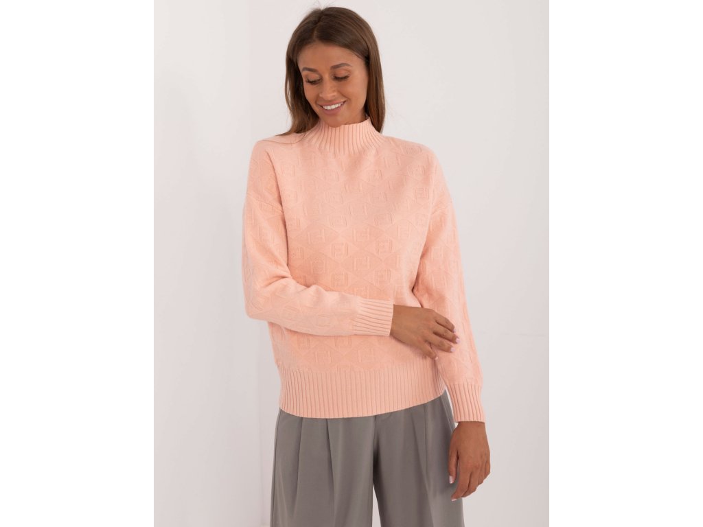 Dámsky rolák AT-SW-2339.54 oranžový (Farba bledooranžová, Veľkosť univerzálna)