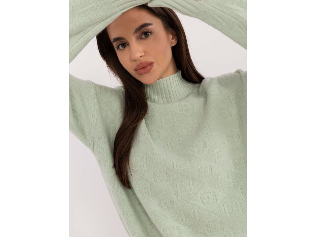 Dámsky rolák AT-SW-2339.54 tyrkysový (Farba bledá tyrkysová, Veľkosť univerzálna)