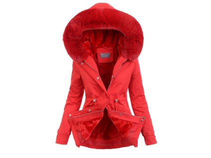 Dámska zimná bunda parka 6103 červená