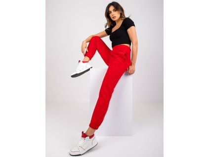 pol pl Czerwone spodnie dresowe z kieszeniami RUE PARIS 382177 1