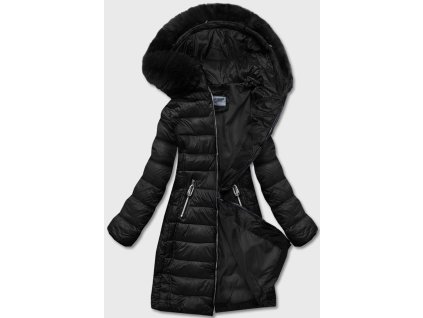Dámska zimná bunda s kapucňou 8058 čierna