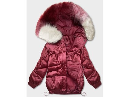 16461 1 damska zimna bomber bunda s kapucnou h 1109 bordova