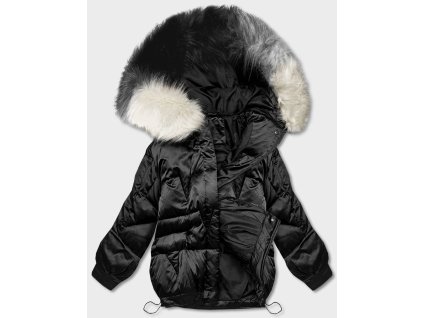 16467 damska zimna bomber bunda s kapucnou h 1109 cierna