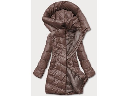Dámska zimná bunda s kapucňou TY041 hnedá