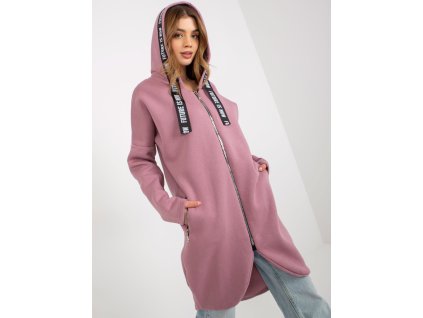 pol pl Hurtownia Brudnorozowa dluga bluza rozpinana z kapturem 393080 1
