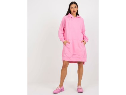 pol pl Hurt Rozowa dresowa sukienka basic oversize z kieszenia 393919 3