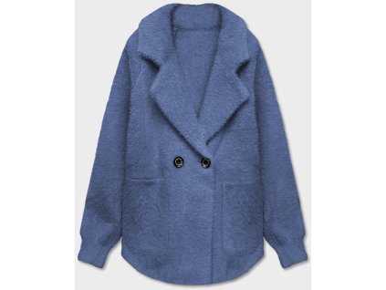 Dámsky prechodný kabát z alpaky Karina modrý