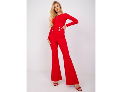 pol pl Czerwone eleganckie spodnie z kantami Salerno 382100 6