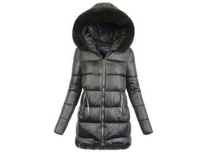 Dámska zimná bunda s kapucňou 7948 kaki