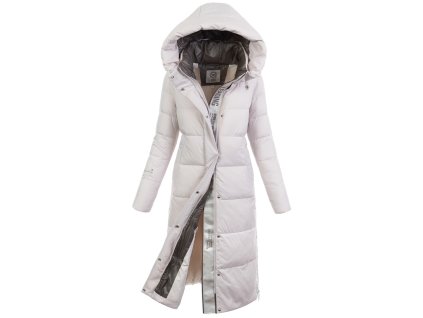 Luxusná dámska dlhá zimná bunda s kapucňou 7930 béžová