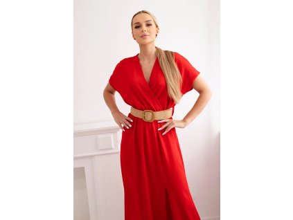 Dlhé letné šaty Gwen Červená (Veľkosť Univerzálna)
