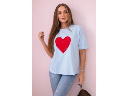 Dámske tričko s krátkym rukávom Love baby modrá (Veľkosť Univerzálna)