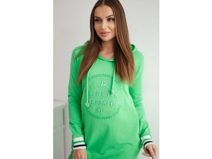 Mikinové šaty Brooklyn Style svetlá zelená (Veľkosť Univerzálna)