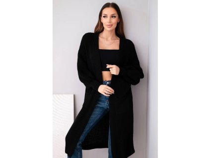 Dámsky dlhý kardigan Idda čierna (Veľkosť Univerzálna)