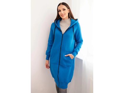 Dlhá mikina s kapucňou Venita kráľovská modrá (Veľkosť Univerzálna)