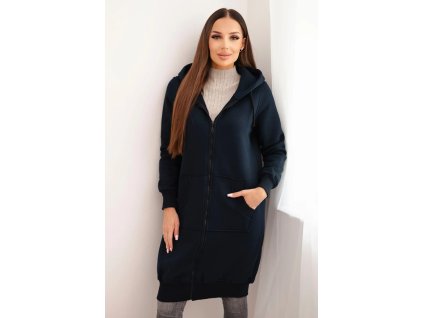 Dlhá mikina s kapucňou Venita tmavá modrá (Veľkosť Univerzálna)