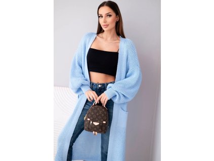 Dámsky dlhý kardigan Idda baby modrá (Veľkosť Univerzálna)