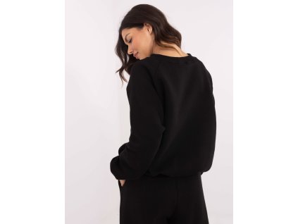 Dámska oversize  mikina s nápisom-EM-BL-857-1.92P-čierna (Farba čierna, Veľkosť univerzálna)