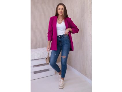 Elegantné slivkové sako s chlopňami (Veľkosť Univerzálna)