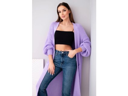 Dámsky dlhý kardigan Idda svetlofialová (Veľkosť Univerzálna)