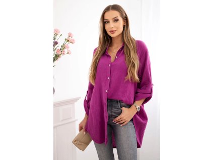 Dámska košeľa Sappy Plus Size tmavá fialová (Veľkosť Univerzálna)