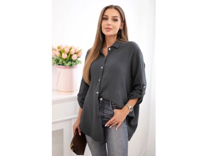 Dámska košeľa Sappy Plus Size grafitová (Veľkosť Univerzálna)