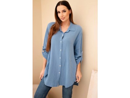 Dámska košeľa Sappy džínsová modrá (Veľkosť Univerzálna)