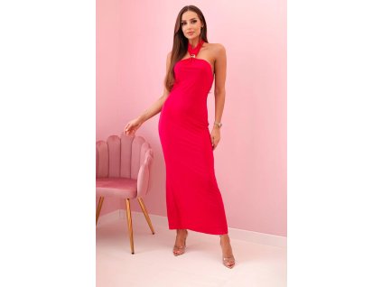 Elegantné dlhé letné šaty Witora fuksiová (Veľkosť Univerzálna)