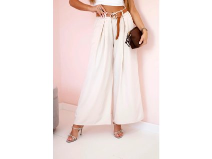 Široké nohavice Reza béžová (Veľkosť Univerzálna)