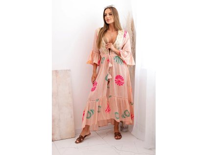 Prehoz na plavky Rizana marhuľová -elegantný kúsok na pláž aj k bazénu