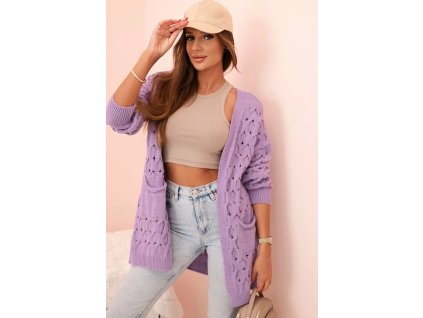 Dámsky sveter/kardigan Werol fialová (Veľkosť Univerzálna)