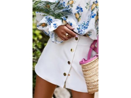 Dámske sukňové kraťasy/šortky Mare biela - skort do elegantných aj ležérnych outfitov