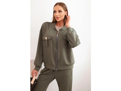 Dámsky nohavicový komplet Foris kaki (Veľkosť Univerzálna)