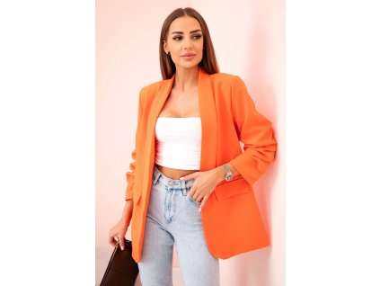 dámske sako Ebena oranžové-elegantné sako k rifliam na každý deň