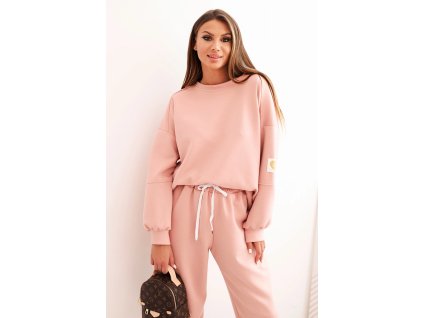 Dámska tepláková súprava LOVER tmavý pudrová ružová (Veľkosť Univerzálna)