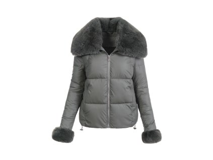 Dámska zimná bunda Bohumila zelená- elegantná krátka bunda na zimu