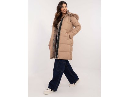 Dámska zimná bunda SK-KR-HH-2406.98 béžová (Farba béžová, Veľkosť 2XL)