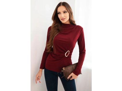 Dámsky top so zlatou sponou Foluna bordový- elegantný top