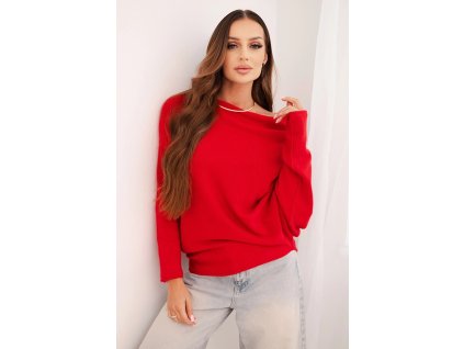 Dámsky sveter Agnes červený- elegantný dámsky pulover
