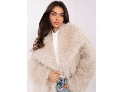 Dámska kožušinová bunda Rozana béžová (Farba bledá béžová, Veľkosť univerzálna)