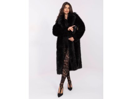 Dámska dlhá kožušinová bunda Perlos čierna (Farba čierna, Veľkosť univerzálna)