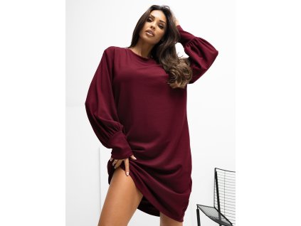Dámske úpletové šaty Rola bordové (Farba bordová, Veľkosť S/M)
