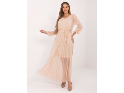 Dámske elegantné šaty Rowen béžové (Farba béžová, Veľkosť univerzálna)