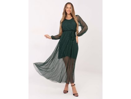 Dámske elegantné šaty Rowen zelené (Farba tmavá zelená, Veľkosť univerzálna)