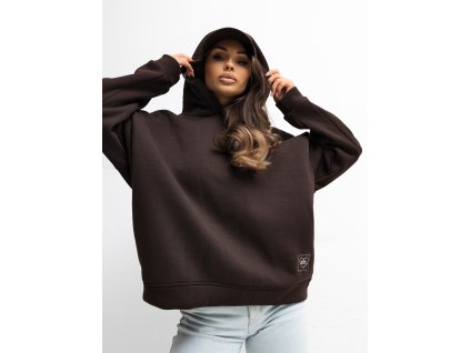 dámska mikina s kapucňou Erica hnedá-oversize mikina na každý deň