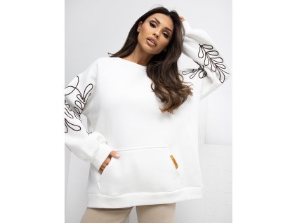 Dámska mikina Ornament biela (Farba maslová, Veľkosť univerzálna)