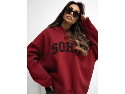 Dámska mikina s potlačou Soho bordová (Farba bordová, Veľkosť univerzálna)