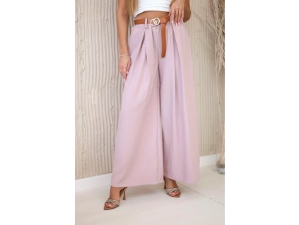 Široké nohavice Reza tmavá púdrová ružová (Veľkosť Univerzálna)