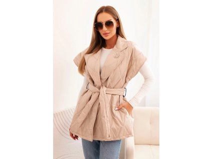 Dámska prešívaná vesta Cenia béžová- štýlová jesenná voľba