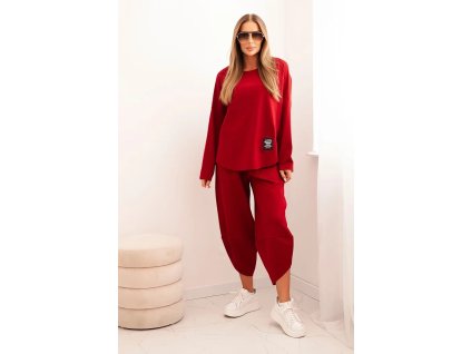 Dámsky komplet Astana bordový- dvojdielny nohavicový komplet na každý deň